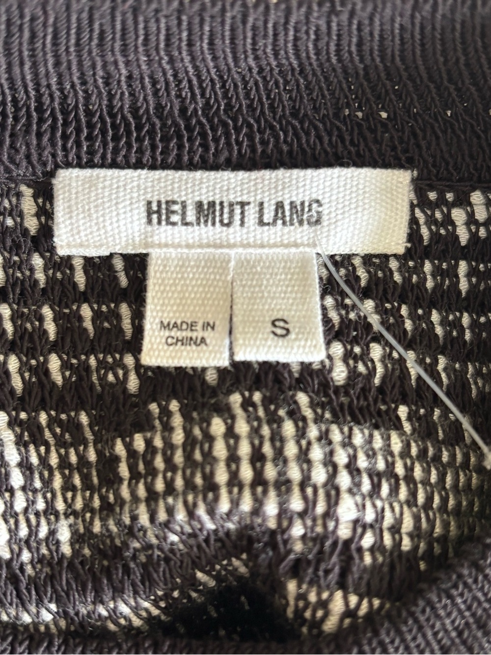 Helmut Lang dress black and white pattern linen blend size Small - Picture 5 of 7